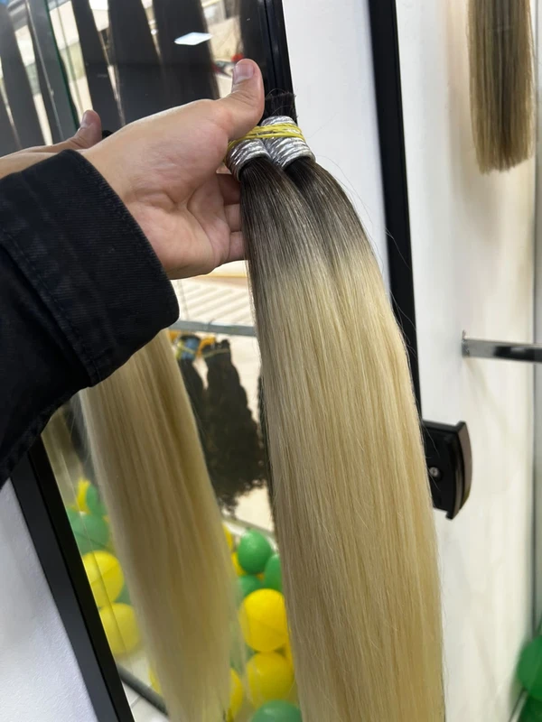 Cabelo Vietnamita Loiro Raiz Escura 65cm - 100gr
