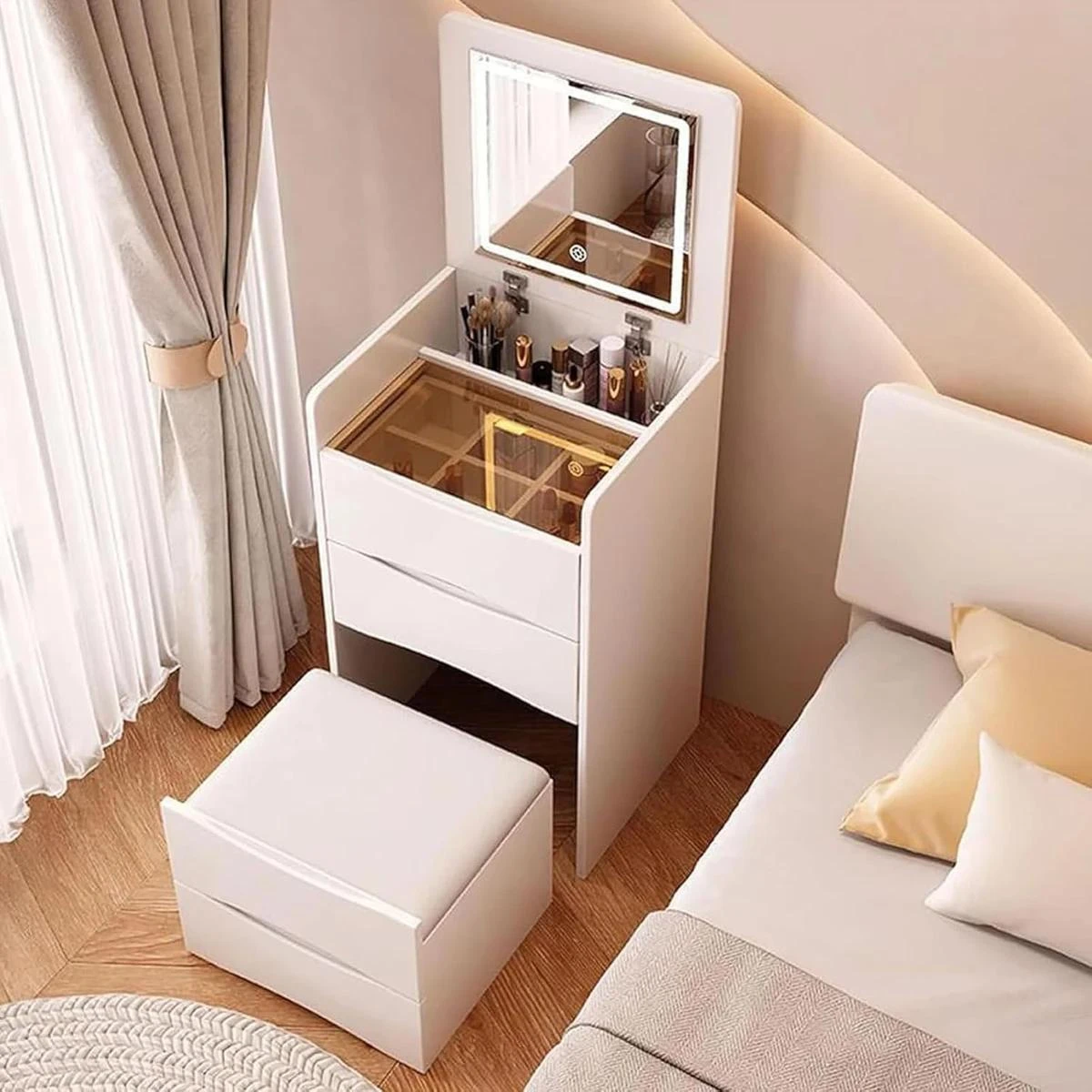 Penteadeira Smart com 3 Gavetas + Banco de Brinde – Elegância e Organização — foto 6