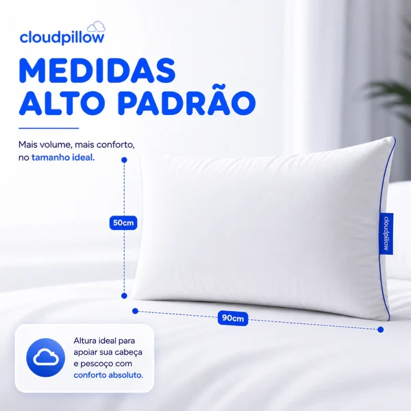 CloudPillow™ Travesseiro Premium Pluma de Ganso - Conforto de Hotel 5 Estrelas