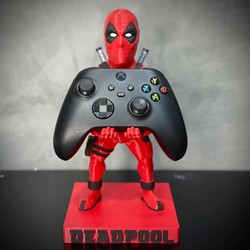 Suporte Premium Para Controle de Playstation e Xbox Deadpool de luxo pintado a mão Pronta Entrega com chaveiro de brinde