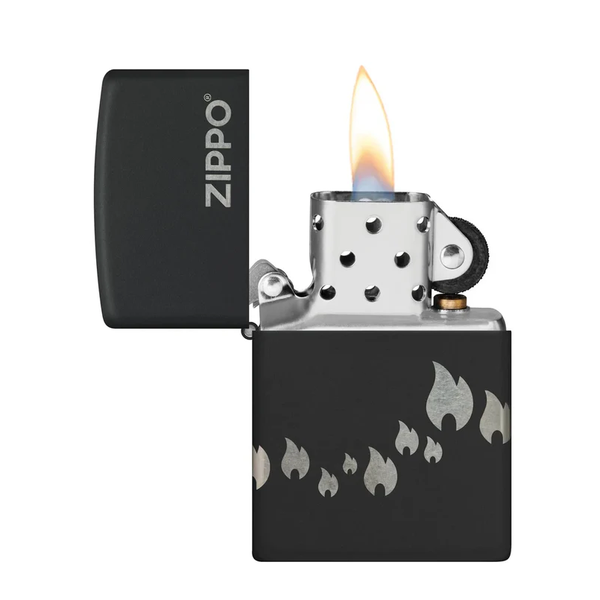 Isqueiro Zippo Flame Design Black Matte