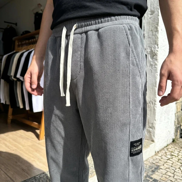 [Leve 3, Pague Só 2!] Calça Ares Térmica Masculina em Veludo Cotelê e Forro Peluciado de Isolamento e Modelagem Jogger
