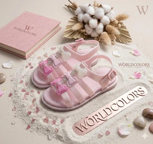 SANDALIA DROPS KIDS ROSA PEROLADO WORLDCOLORS 073025 