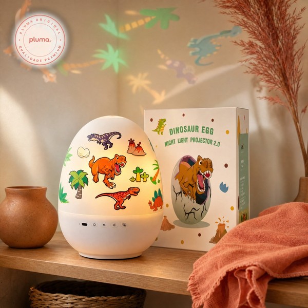 Projetor Infantil Dinossauro com Luz Noturna, Música e Projeção 360°