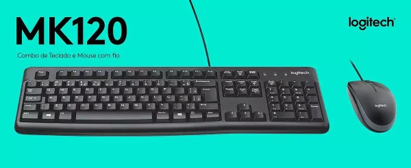 Kit Logitech Teclado USB MK120 Preto