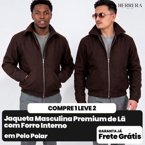 [COMPRE 1 E LEVE 2] Jaqueta Masculina Premium de Lã com Forro Interno em Pelo Polar