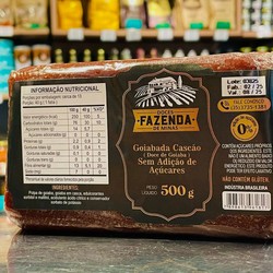 Goiabada Cascão Zero Adição de Açúcar Fazenda de Minas 500 g