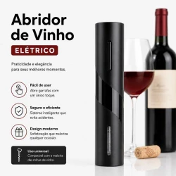 Kit Abridor de Vinho Elétrico Recarregável USB 4 Peças