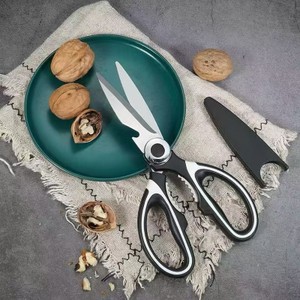 Tesoura de cozinha multifuncional doméstica, corte de peixe, legumes, assado, osso de frango, tesoura de aço inoxidável