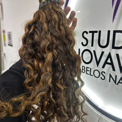 Cabelo Cacho Caipira Iluminado Claro Fios de 55 cm (100g)