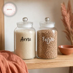 KIT 2 POTES DE VIDRO HERMÉTICO ARENA 1,5L PERSONALIZADO