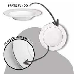 aparelho de jantar 42 peças Jogo de Jantar Porcelana Pratos de Porcelana para Jantar Majesty Gold