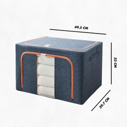 Caixa Organizadora De Roupas Multiuso Dobrável - AZUL ESCURO