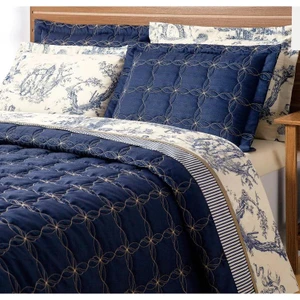 Coleção Completa Edredom + Jogo de Lençol + Cobre Leito Porcelana Cama Posta Perfeita 10 Peças