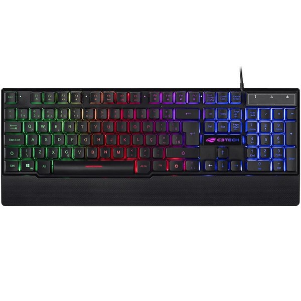 Teclado Gamer C3Tech USB ABNT2 RGB Preto