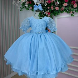 Vestido Luxo Inspiração Cinderela - Laize Bordado Azul