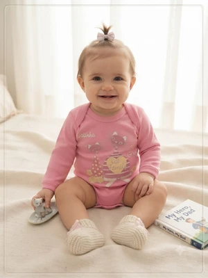 BODY BICHO MOLHADO GATINHA ROSA