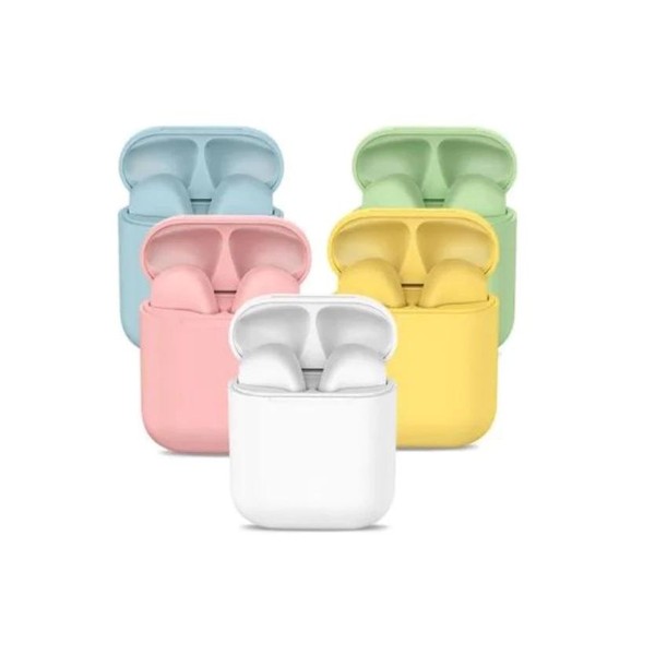 Fone de ouvido bluetooth colorido i12 com controle de toque