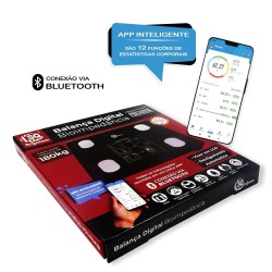 Balança Bioimpedância Digital Corporal Aplicativo Bluetooth