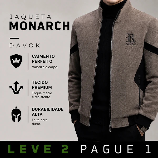 [LEVE 2 PAGUE 1] Jaqueta Masculina Monarch em Lã Premium (Presença de Homem Imponente)