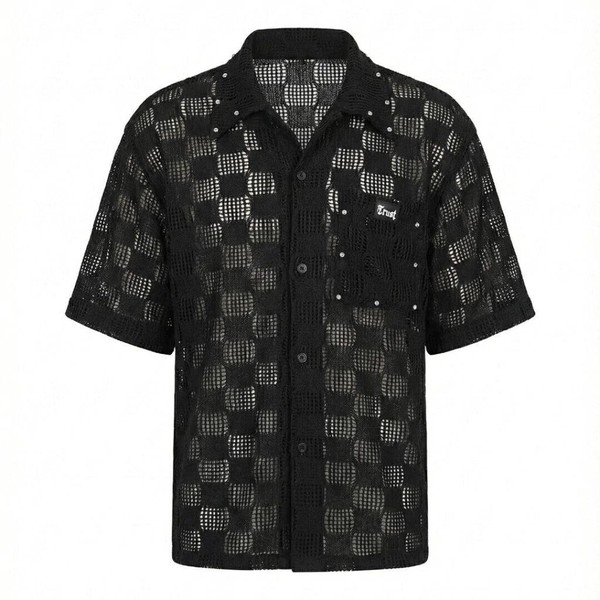 Camisa malha crochet miami Black
