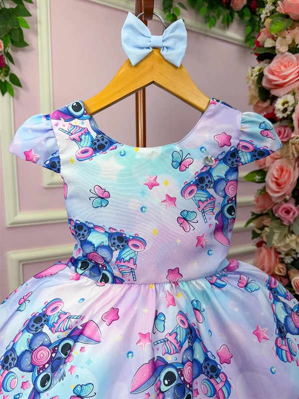 Vestido Temático - Stich Lilás  