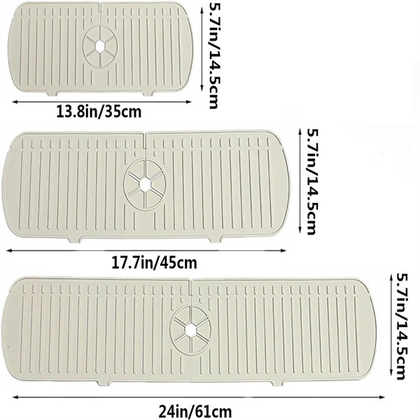 Silicone Drain Mat, Kitchen Faucet Sink Splash Guard,  Sink Draining Pad Behind Faucet,For Kitchen & Bathroom Countertop Protect