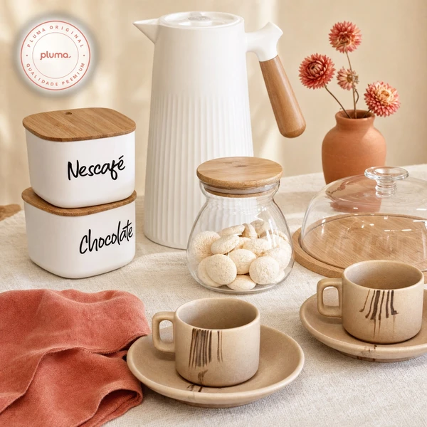 KIT MESA POSTA BAMBU ESCOLHA PERSONALIZAÇÃO 8 PEÇAS