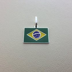 Pingente resina Bandeira País Brasil TAM-1 MINI