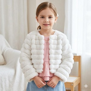CASACO INVERNO PELE AGHATA E PELE LISTRADA - PETIT CHERIE CREME - 22012