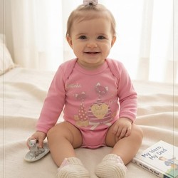 BODY BICHO MOLHADO GATINHA ROSA
