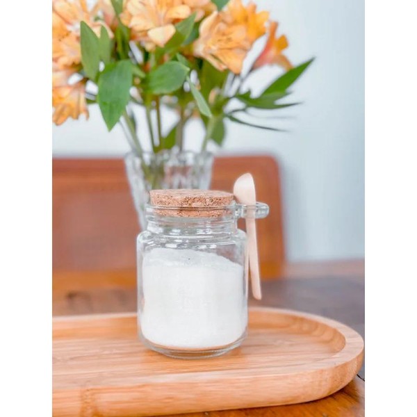 Pote Vidro com Colher e e tampa Rolha 240 ml Transparente