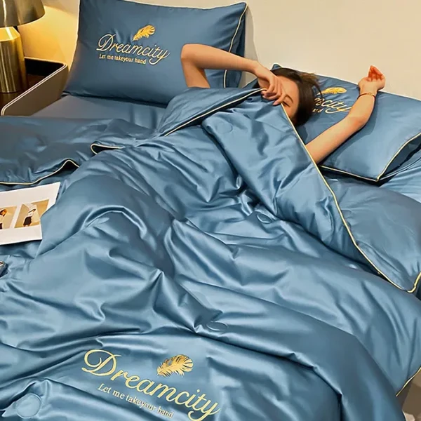 Conjunto de Cama de Seda Gelada Para o Verão [Compre 1 Leve 2]