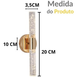 Luminária Arandela Dourada Cristal