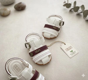 515210 SANDALIA CUP CAKE BRANCO/VERMELHO KLIN