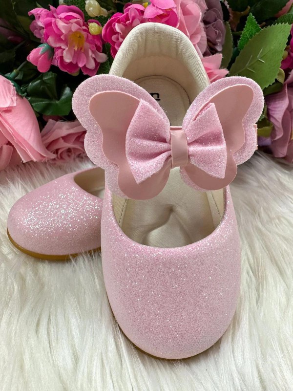Sapatilha Flor Di MIla - Rosa Bebê Glitter