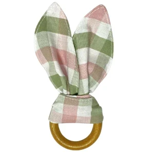 Porta Guardanapo Orelhas de Coelho Xadrez Verde e Rosa