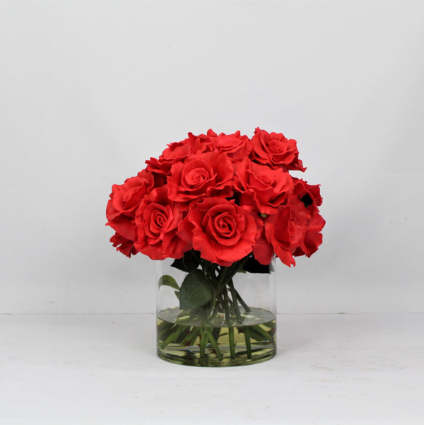 Grande Cilindro Rota com Rosas Vermelhas