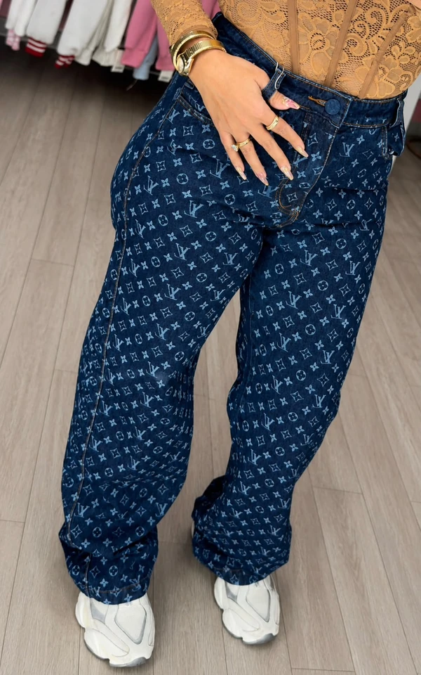 Calça wedleg LV Escura 