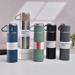 Garrafa Térmica 500ml em Aço Inoxidável com 3 Xícaras
