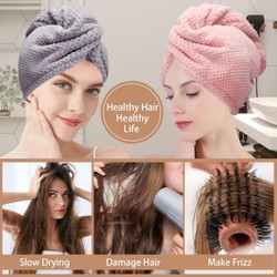 Toalha de cabelo de cor sólida Touca de cabelo seca texturizada 9,8 