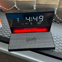 Carregador Indução + Relógio Despertador com mostrador