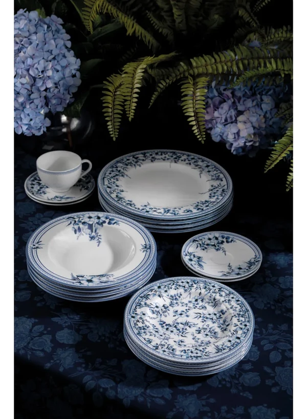 Aparelho De Jantar 20 Peças Tramontina Azzura Em Porcelana Decorada 2 Cor Branco