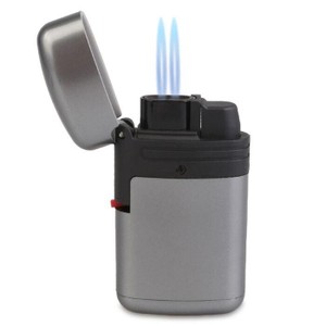 Isqueiro Maçarico Double Jet Zengaz - Chumbo (2 Chamas)