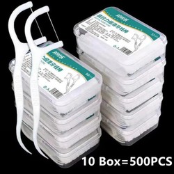 1/2/5/10 caixa portátil descartável fio dental palito de plástico de alta tensão fio dental vara caixa de fio dental ﻿ Cuidados bucais