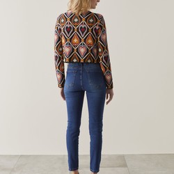 Jaqueta Cropped Tricot Jacquard  - Anturio Wallpaper