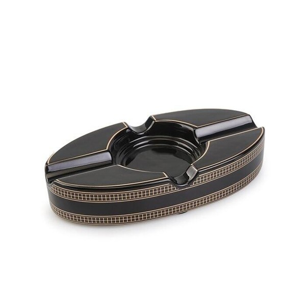 Cinzeiro de Ceramica para 2 Charutos Lakinsk - Preto