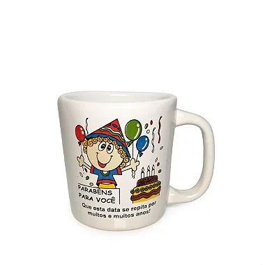 Caneca em Cerâmica Happy Boy (250ml) - Branco