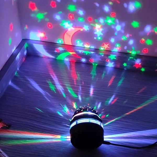 Led céu estrelado luzes da noite usb lâmpada do projetor bola mágica lua estrela luzes de natal casa sala atmosfera decorações