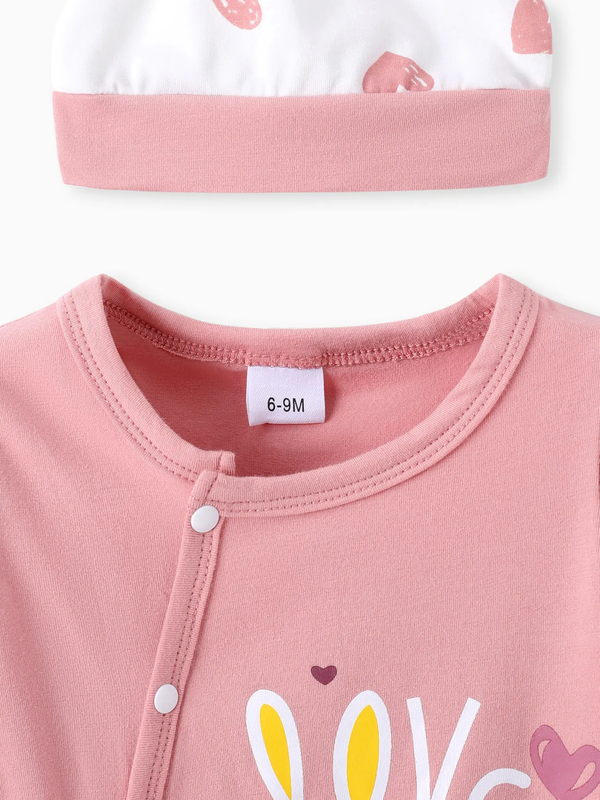macacão bebê 2 peças coração estampado RN
